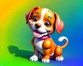 Cartoon comic smile full body children friendly pet puppy dog Royalty Free Stock Photo