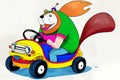 Cartoon comic smile funny bear car cart artist drawing sketch Royalty Free Stock Photo