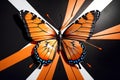 Cartoon comic smile orange black butterfly pop art color Royalty Free Stock Photo