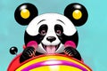 Cartoon comic smile panda teddy bear funny face child toddler book