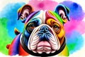 Cartoon comic smile puppy adult dog bulldog massive mean face family defender Royalty Free Stock Photo