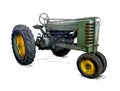Cartoon or Comic Style Illustration of Old Green Tractor Royalty Free Stock Photo
