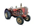 Cartoon or Comic Style Illustration of Old Red Tractor Royalty Free Stock Photo