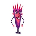 Cartoon comical monster with strange creepy face. Halloween character in modern cartoon style Royalty Free Stock Photo