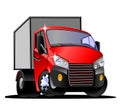Cartoon commercial truck on white background