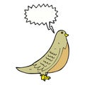 cartoon common bird with speech bubble