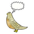 cartoon common bird with speech bubble