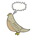 cartoon common bird with speech bubble