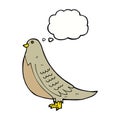 cartoon common bird with thought bubble