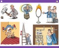 Cartoon concepts and sayings set Royalty Free Stock Photo