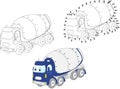 Cartoon concrete mixer. Vector illustration.