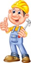 Cartoon Construction worker repairman