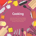 Cartoon Cookware Banner Card. Vector