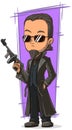 Cartoon cool killer with gun