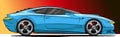 Cartoon cool modern blue sport racing car