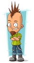 Cartoon cool punk with mohawk hairstyle