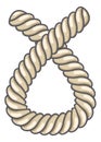 Cartoon cord loop. Nautical rope knot icon Royalty Free Stock Photo