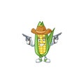 Cartoon corn sweet with the character cowboy