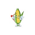 Cartoon corn sweet with the character cupid
