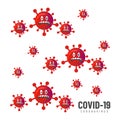 Cartoon corona virus illustration vector design