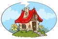 Cartoon Cottage Frame Royalty Free Stock Photo