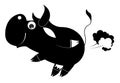 Cartoon cow breaking wind Royalty Free Stock Photo