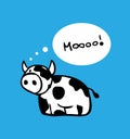 Cartoon cow card, poster design Royalty Free Stock Photo