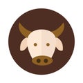 Cartoon cow farm cartoon block and flat icon Royalty Free Stock Photo