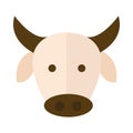 Cartoon cow farm cartoon flat icon style Royalty Free Stock Photo