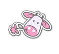 Cartoon cow with flower Royalty Free Stock Photo