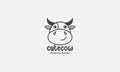 Cartoon cow head cute logo symbol vector icon design illustration graphic Royalty Free Stock Photo