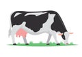 Cartoon cow milk, vector