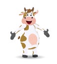 Cartoon cow standing showing pose