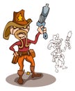 Cartoon Cowboy Gunslinger.