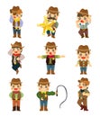 Cartoon cowboy icon