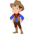 Cartoon cowboy kid wearing western costume Royalty Free Stock Photo