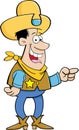 Cartoon cowboy pointing