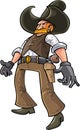 Cartoon cowboy ready to draw his gun Royalty Free Stock Photo