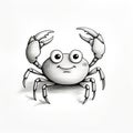 Cartoon Crab Drawing: Simple And Cute 6b Pencil Illustration For Kids