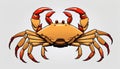 A cartoon crab with red claws Royalty Free Stock Photo