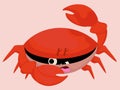 cartoon crab suspiciously