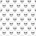 Cartoon Craniums Creeps Vector Seamless Pattern