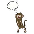 cartoon crazy monkey with thought bubble