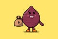 Cartoon Crazy rich Sweet potato with money bag