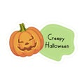 Cartoon Creepy Halloween pumpkin sticker.