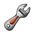 Cartoon Crescent Wrench Tool Clipart. Royalty Free Stock Photo