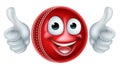 Cartoon Cricket Ball Character