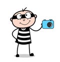 Cartoon Criminal with Digital Camera