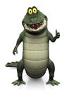 Cartoon crocodile doing a thumbs up.