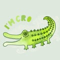 Cartoon crocodile illustration in watercolors, cartoon illustrat